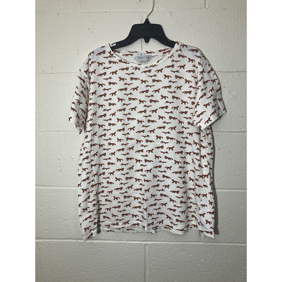 Compañía Fantástica Fox Print Short Sleeve T-Shirt Size M Cute Animal Tee - Picture 4 of 7